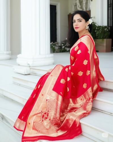 myFashion Tussar Banarasi saree with woven pattern border and pallu