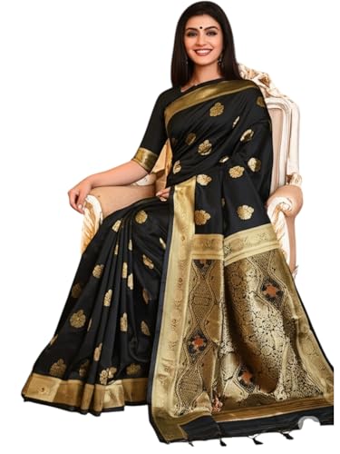 myFashion Tussar Banarasi saree with woven pattern border and pallu