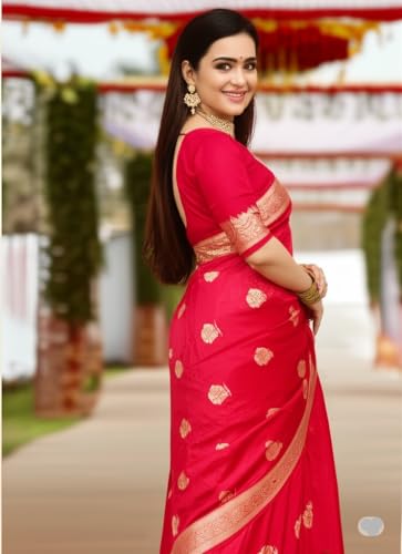 myFashion Tussar Banarasi saree with woven pattern border and pallu