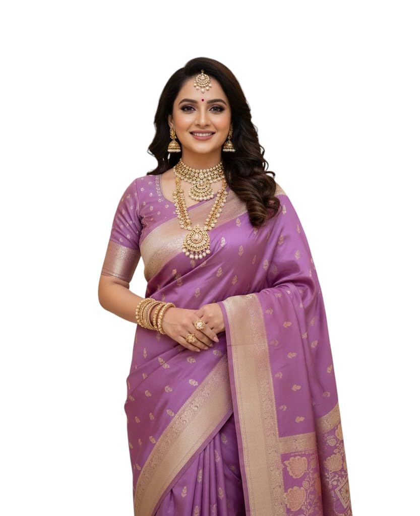 myFashion Banarasi Tussar saree with woven Border and Pallu