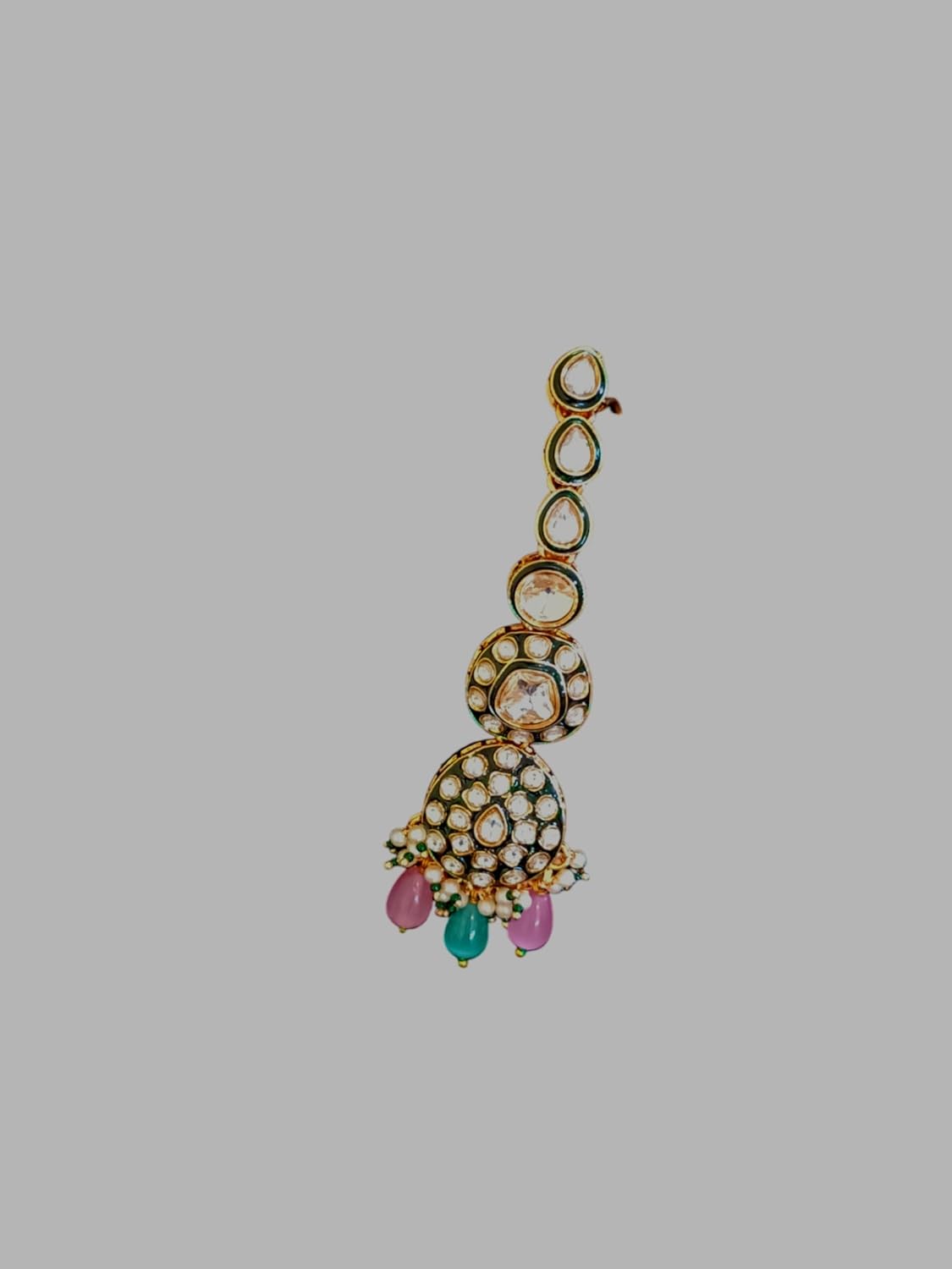 myFashion Kundan Bridal Jewellery with Mint Green and Pink Beads