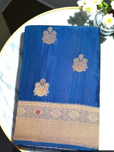 myFashion Tussar Banarasi saree with woven pattern border and pallu