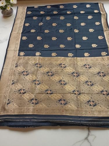 myFashion Tussar Banarasi saree with woven pattern border and pallu