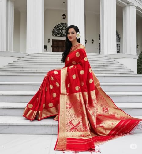 myFashion Tussar Banarasi saree with woven pattern border and pallu