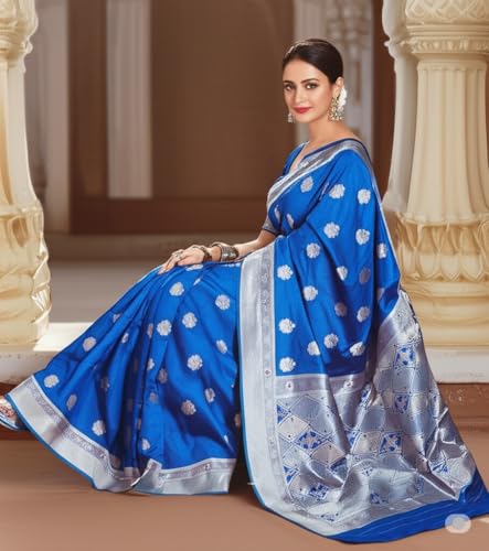myFashion Tussar Banarasi saree with woven pattern border and pallu