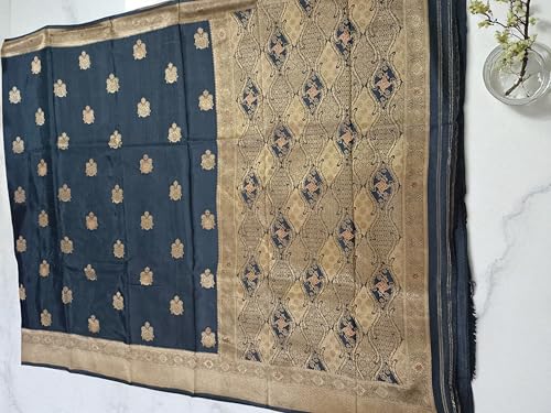 myFashion Tussar Banarasi saree with woven pattern border and pallu