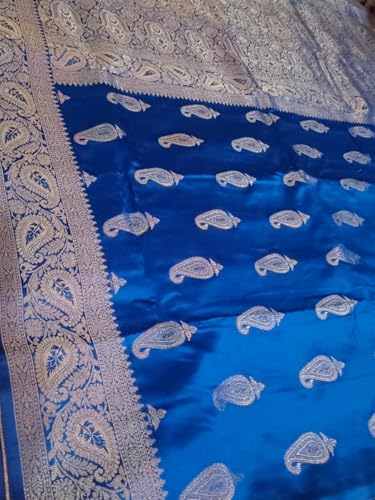 myFashion Banarasi Mashru silk saree with silver zari paisley motif, Pink with Brocade Blouse