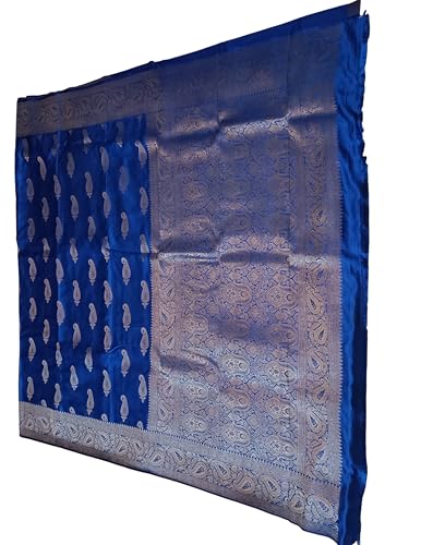 myFashion Banarasi Mashru silk saree with silver zari paisley motif, Pink with Brocade Blouse