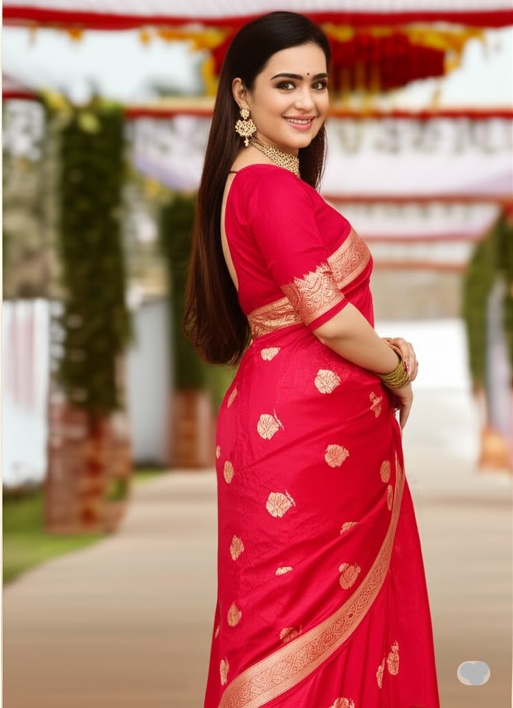 myFashion Tussar Banarasi saree with woven pattern border and pallu