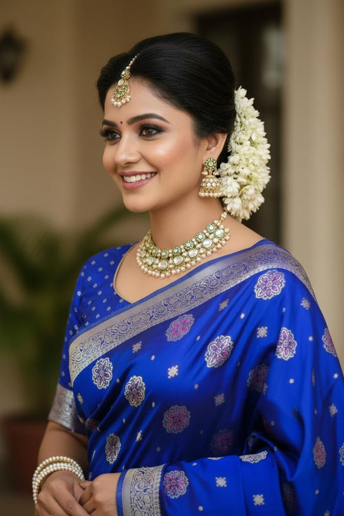 Banarasi Gajji Silk Saree with Meenakari Floral Butta Design | Festive & Wedding Wear | myFashion