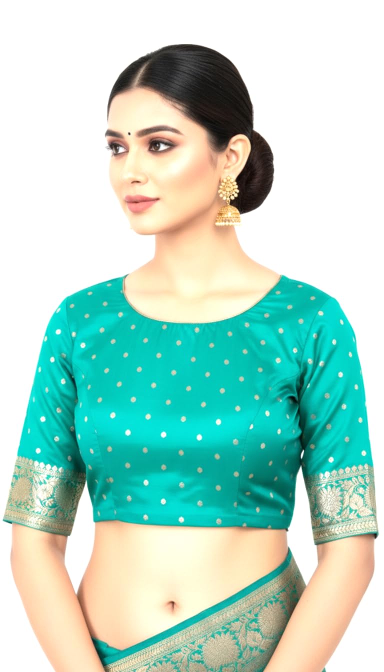 myFashion Banarasi Katan silk Saree sea green colour with Sona Roopa Zari Leaf Motif
