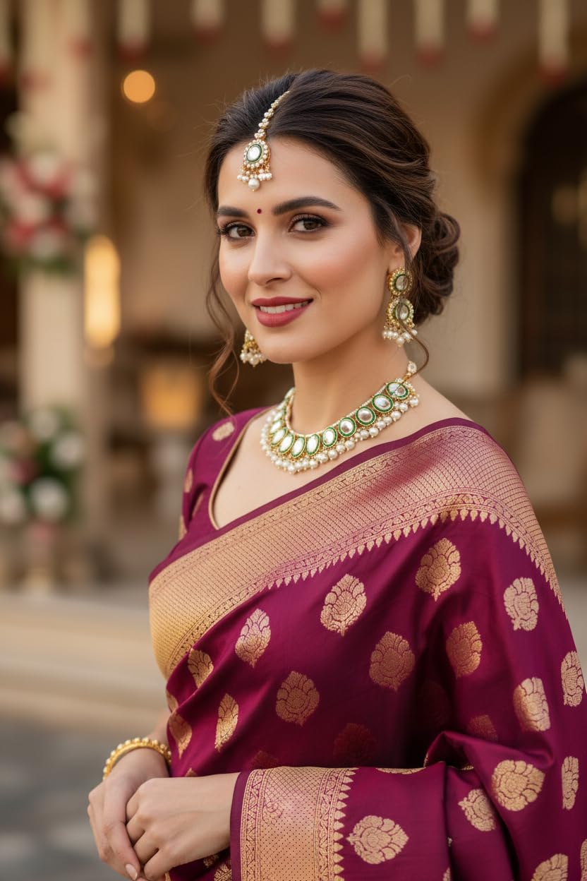 myFashion Kundan Choker necklace set with Pearl