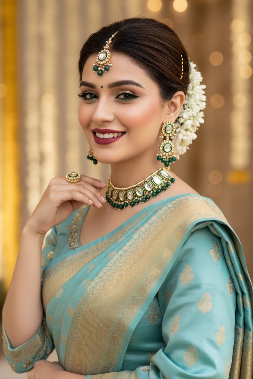 myFashion Kundan Choker necklace set with Pearl