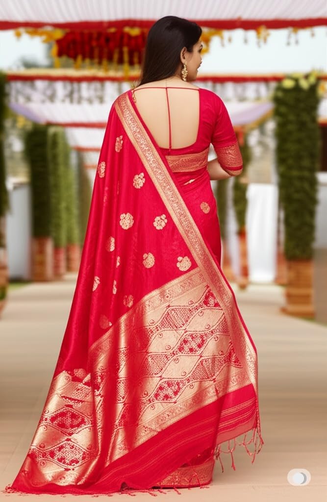 myFashion Tussar Banarasi saree with woven pattern border and pallu