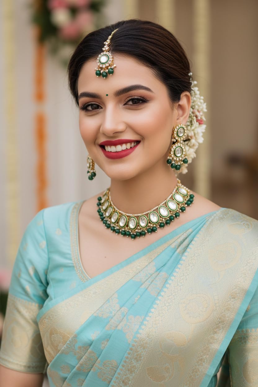 myFashion Kundan Choker necklace set with Pearl
