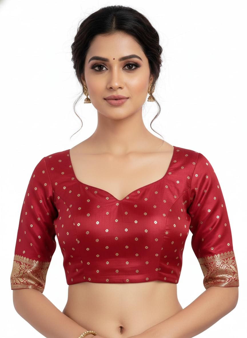 myFashion Banarasi Katan silk saree with Contrast Border, Sona roopa zari leaf pattern