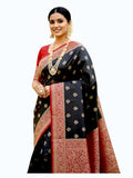 myFashion Banarasi Katan Silk Saree with Contrast Border and Pallu