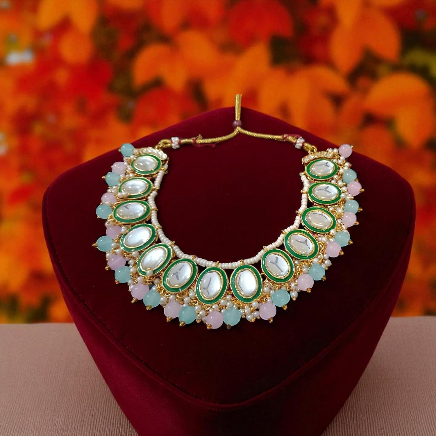 myFashion Kundan Choker necklace set with Pearl
