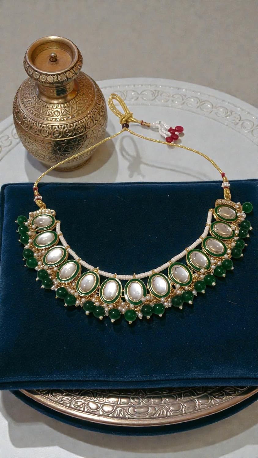 myFashion Kundan Choker necklace set with Pearl