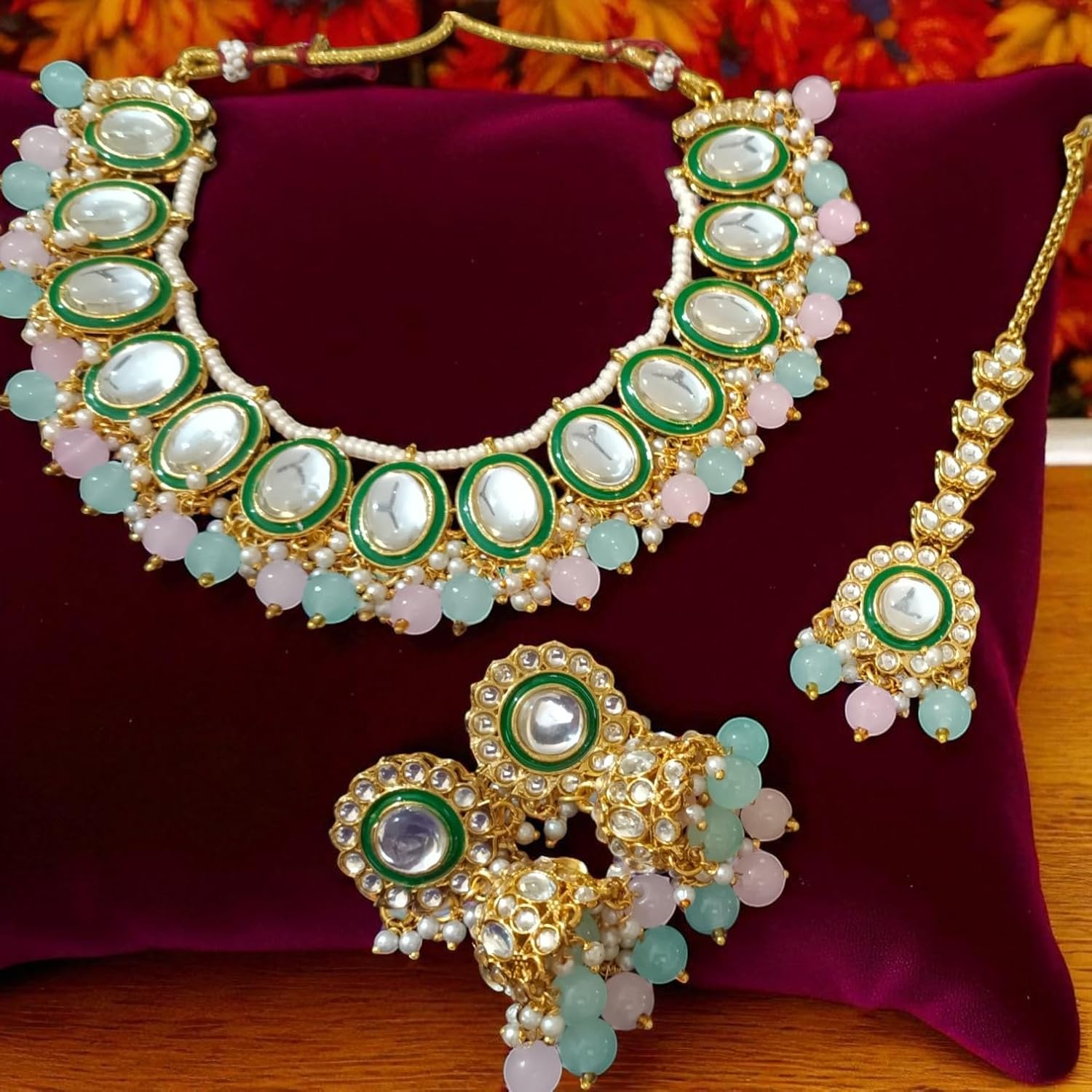 myFashion Kundan Choker necklace set with Pearl