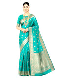 myFashion Banarasi Katan silk Saree sea green colour with Sona Roopa Zari Leaf Motif