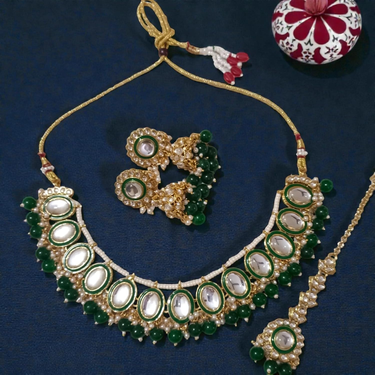myFashion Kundan Choker necklace set with Pearl