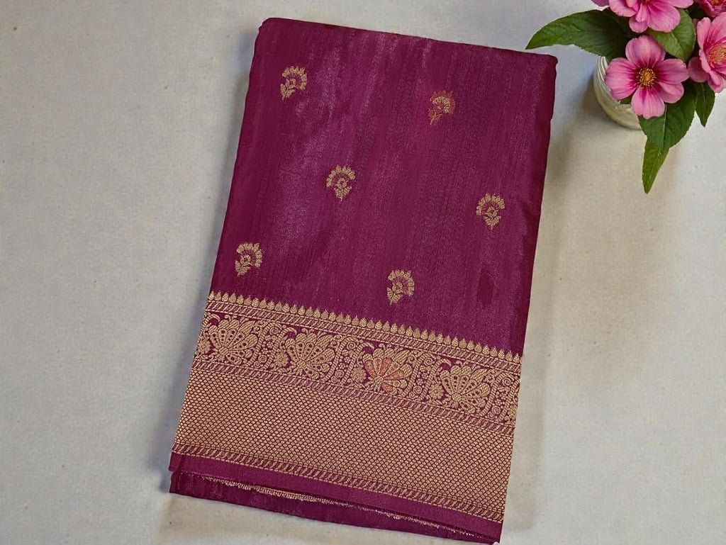 myFashion Banarasi Tussar saree with woven Border and Pallu