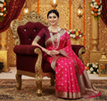 Premium Banarasi Katan Silk Saree with Sona Roopa Zari Leaf Motifs