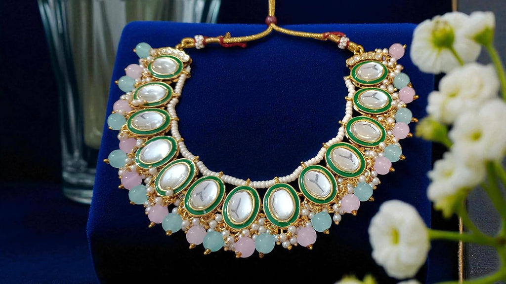 myFashion Kundan Choker necklace set with Pearl
