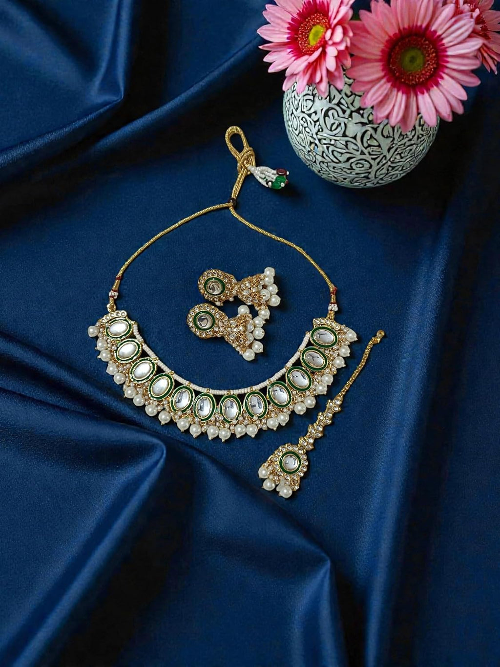 myFashion Kundan Choker necklace set with Pearl