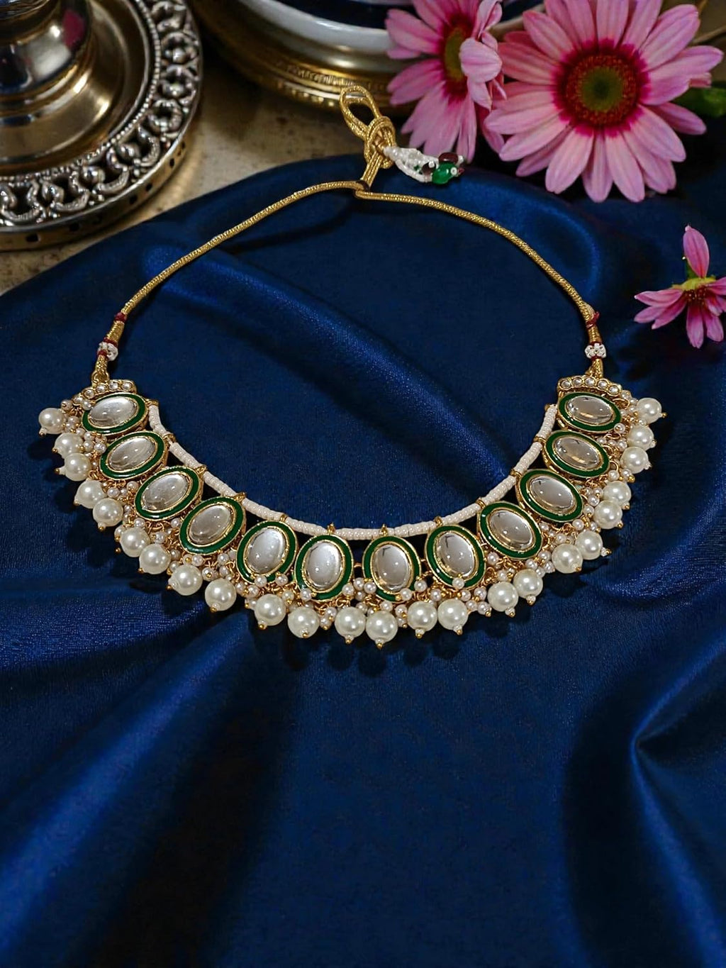 myFashion Kundan Choker necklace set with Pearl
