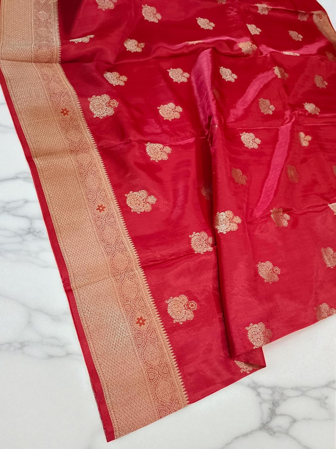 myFashion Tussar Banarasi saree with woven pattern border and pallu