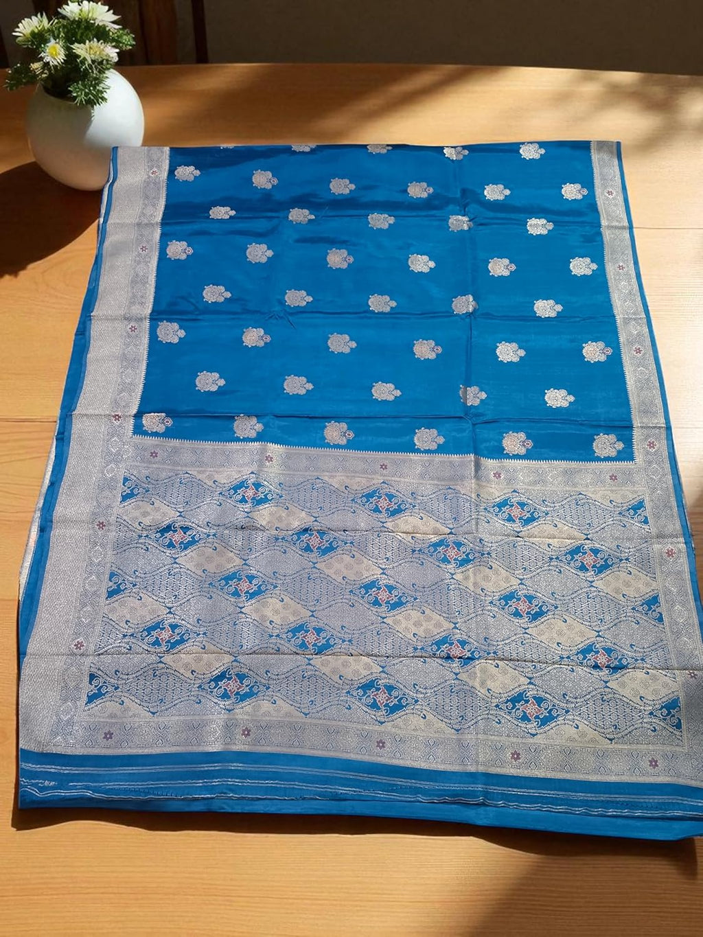 myFashion Tussar Banarasi saree with woven pattern border and pallu