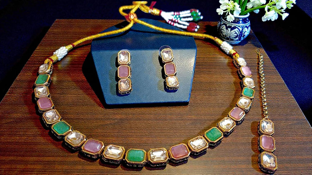 myFashion Kundan Choker Necklace set
