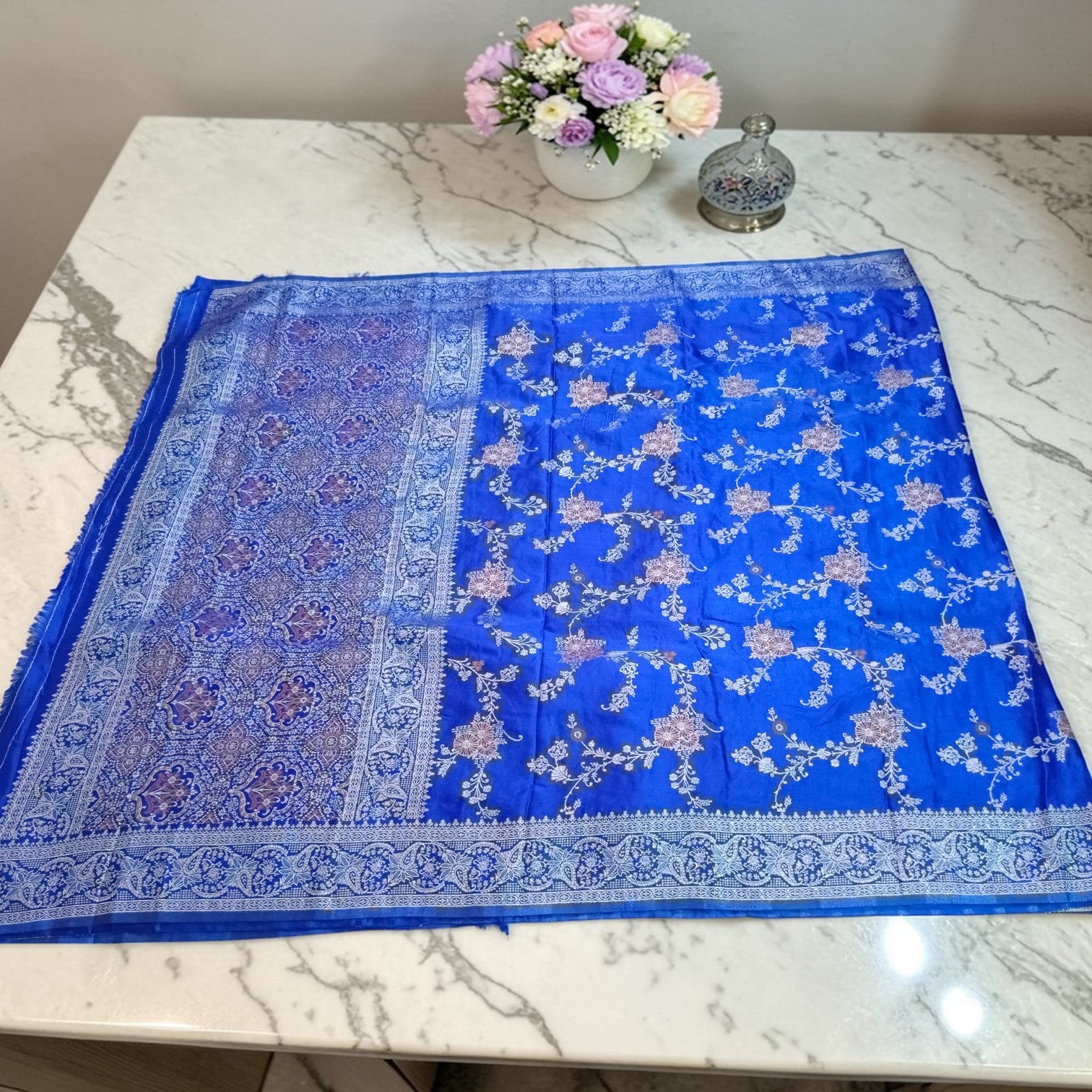Royal Blue Banarasi Gajji Silk Saree with Meenakari Jaal Weaving | Wedding & Festive Wear | myFashion