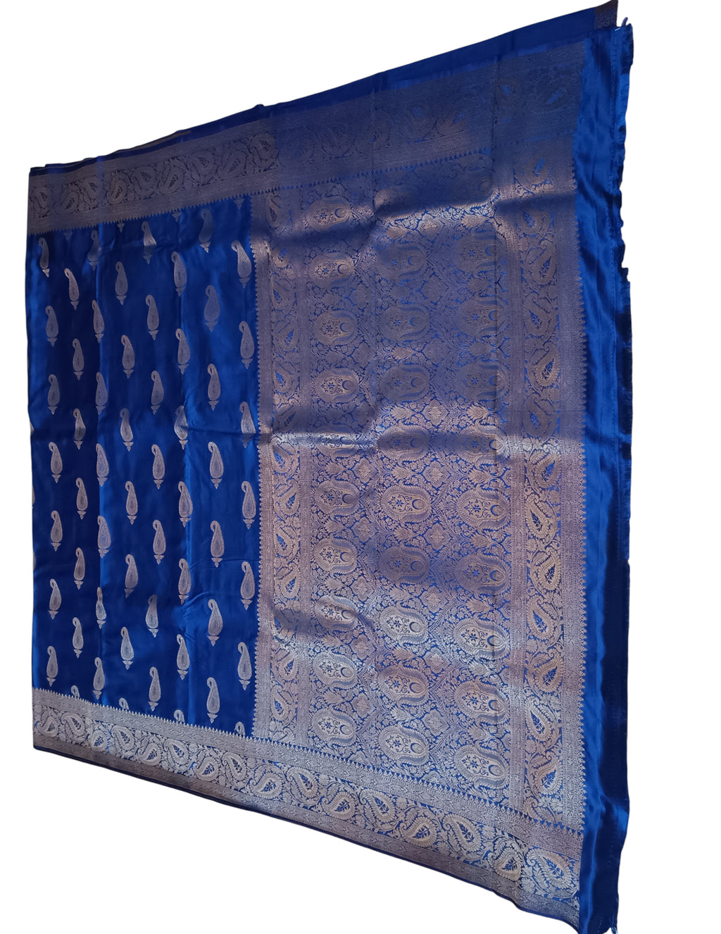 Premium Banarasi Mashru Silk Saree with Glossy shine & Woven Zari Border