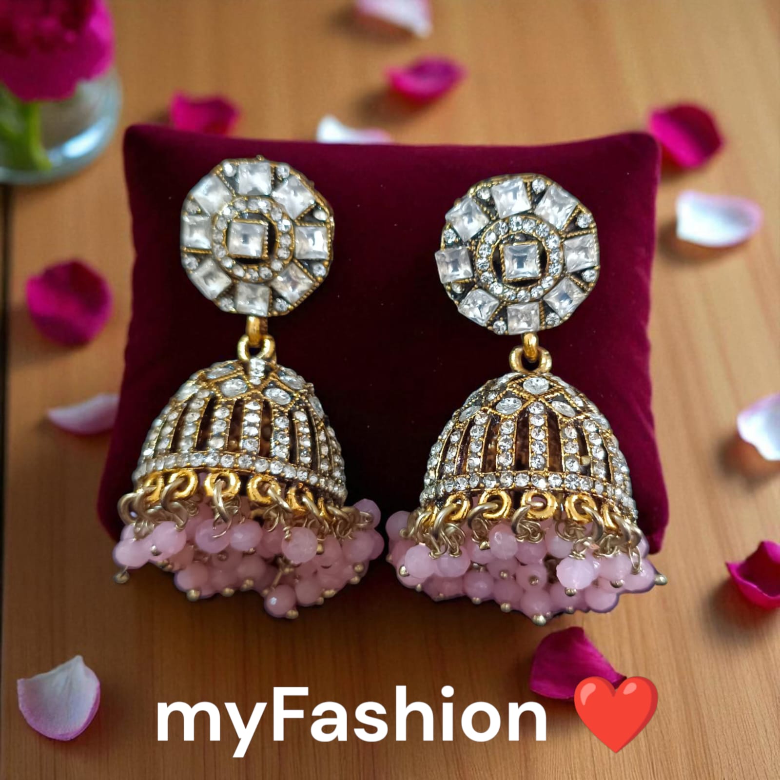 Moissanite Kundan Long Necklace Set with Jhumka – Festive Bridal Jewellery | Perfect for Banarasi Mashru Silk Sarees