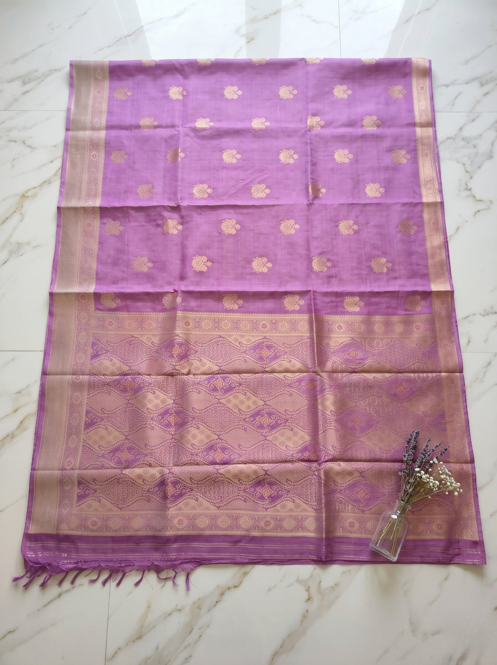 Premium Tussar Banarasi Saree with Traditional Motifs & Woven Border