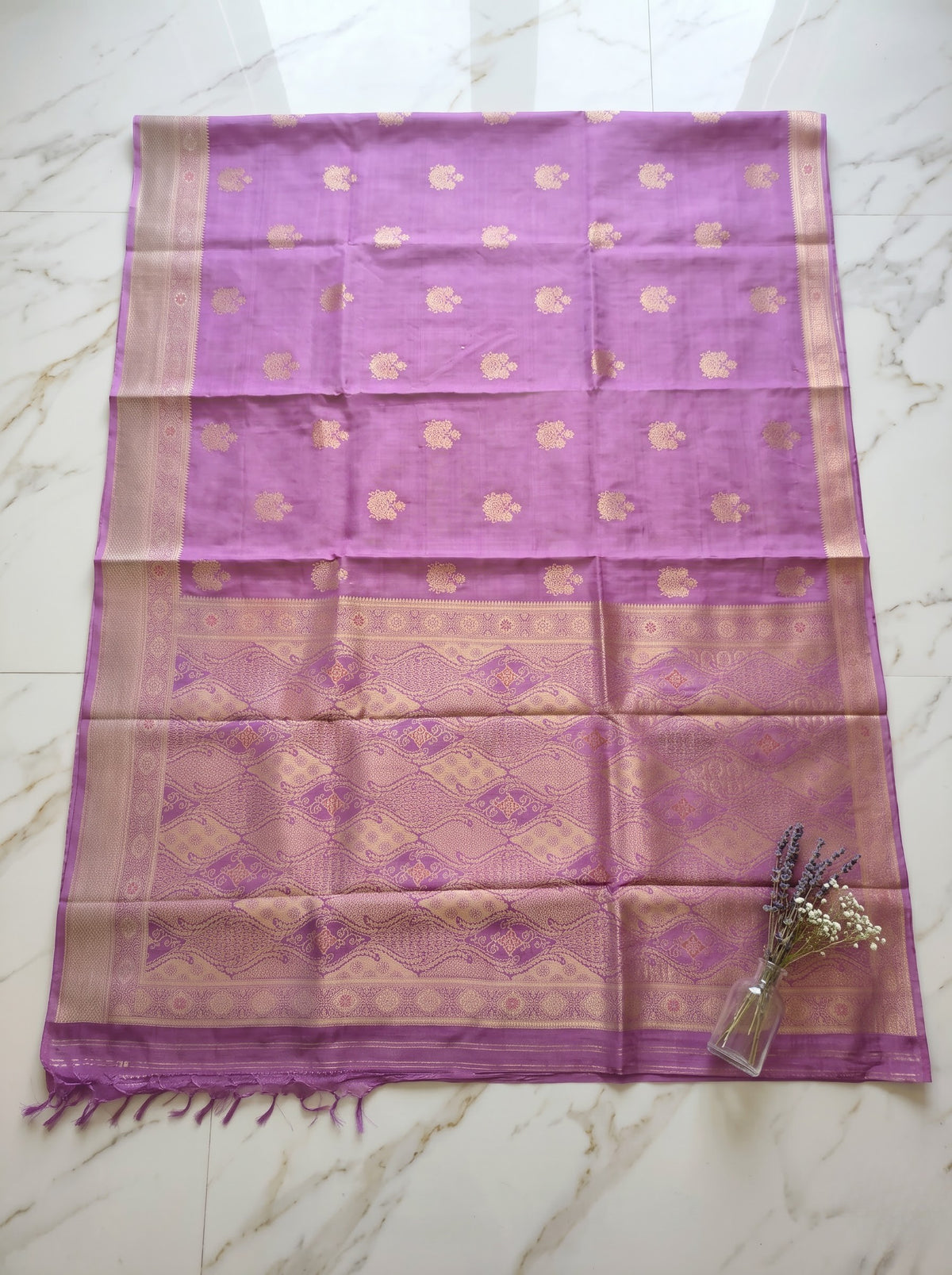 Premium Tussar Banarasi Saree with Traditional Motifs & Woven Border