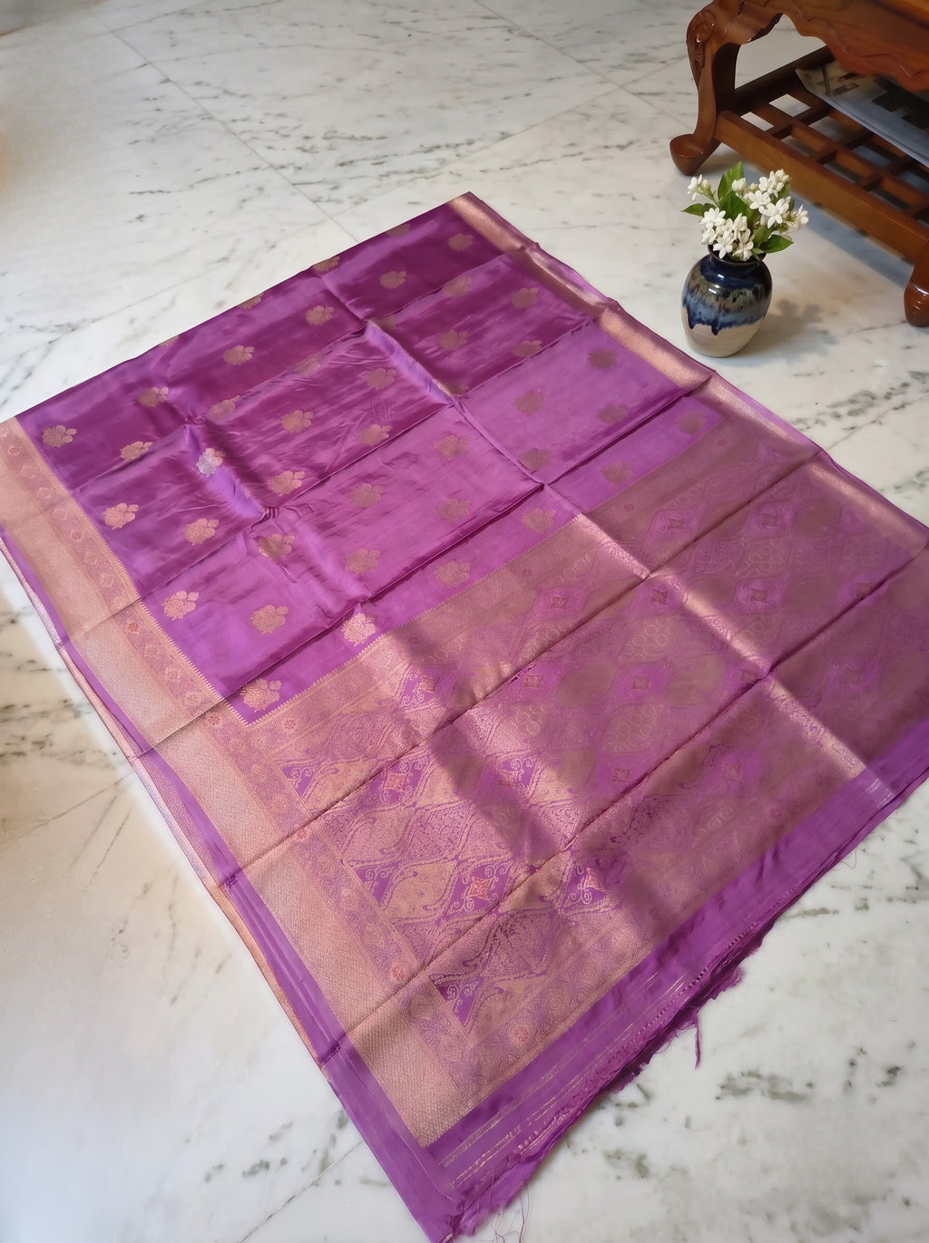 Premium Tussar Banarasi Saree with Traditional Motifs & Woven Border