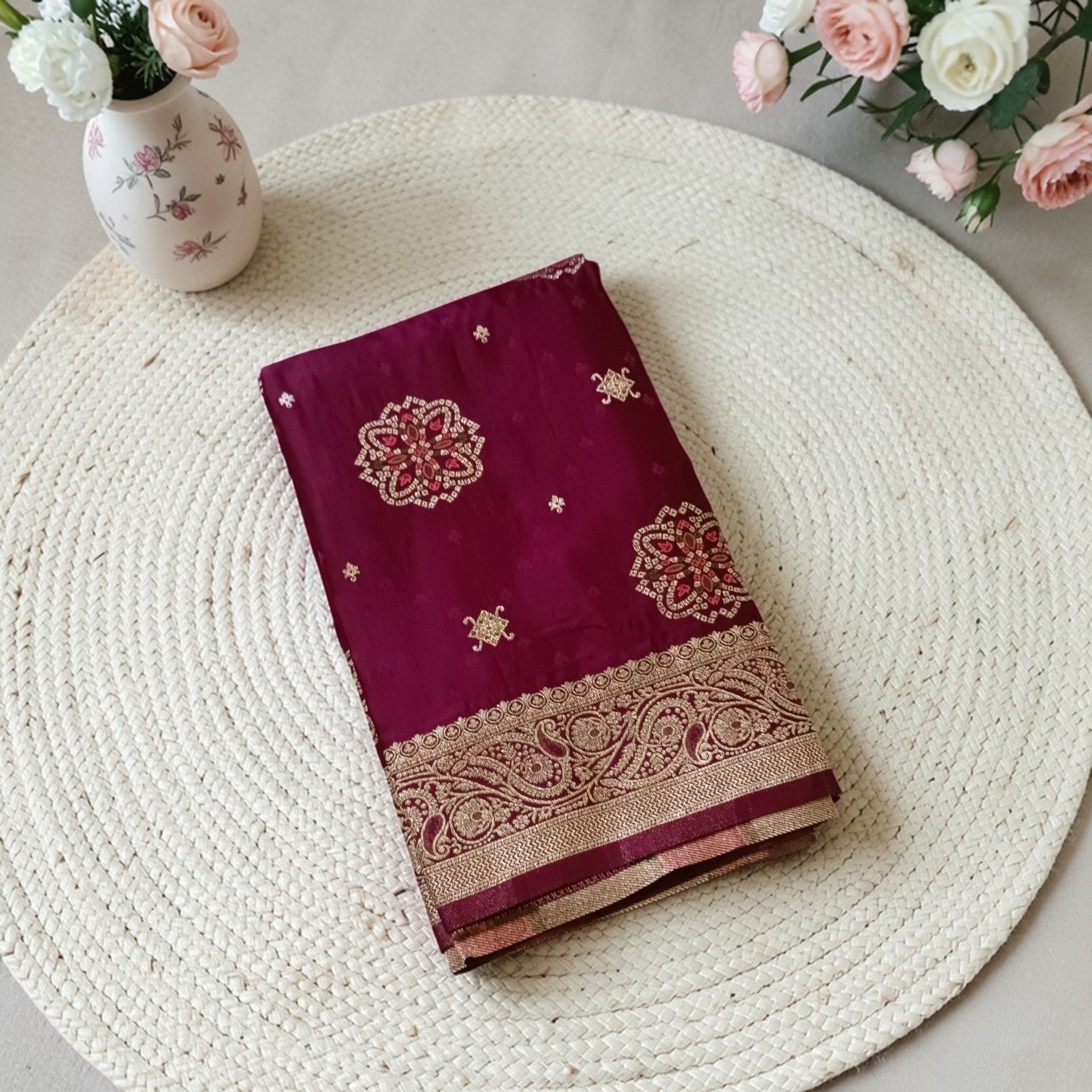 Banarasi Gajji Silk Saree with Meenakari Floral Butta Design | Festive & Wedding Wear | myFashion