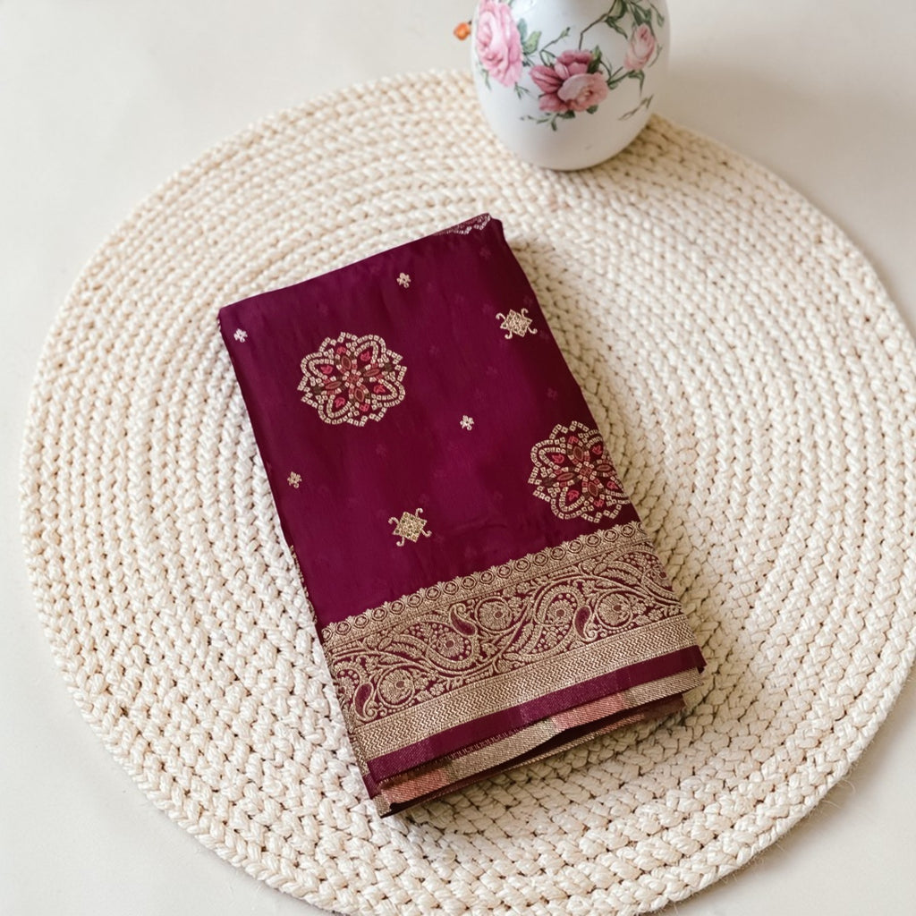 Banarasi Gajji Silk Saree with Meenakari Floral Butta Design | Festive & Wedding Wear | myFashion