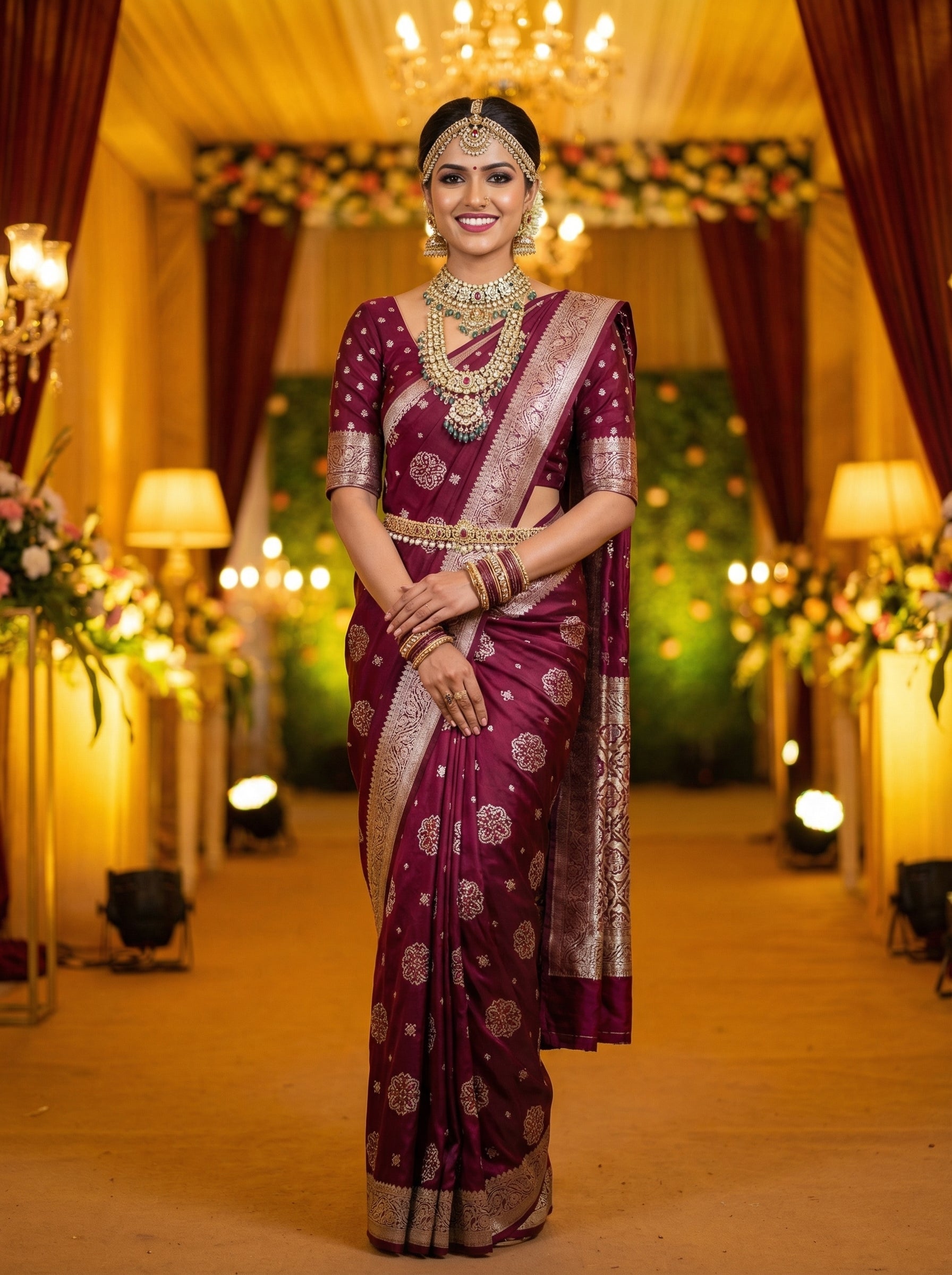 Banarasi Gajji Silk Saree with Meenakari Floral Butta Design | Festive & Wedding Wear | myFashion