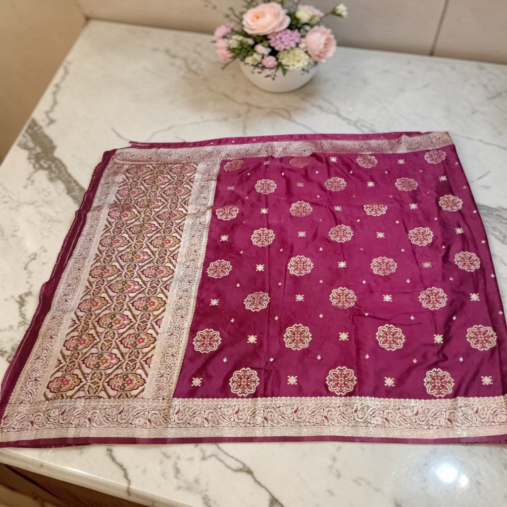 Banarasi Gajji Silk Saree with Meenakari Floral Butta Design | Festive & Wedding Wear | myFashion