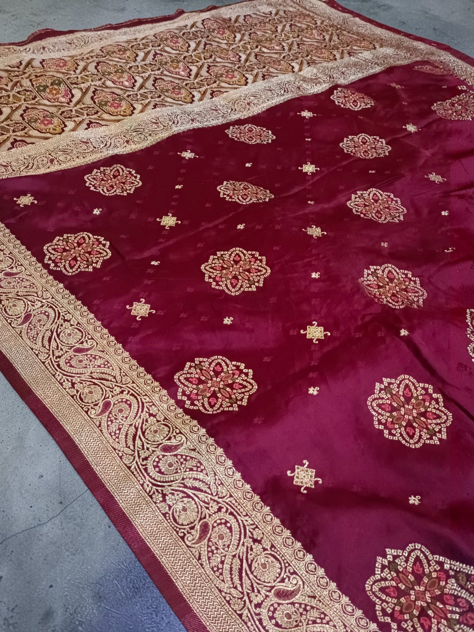 Banarasi Gajji Silk Saree with Meenakari Floral Butta Design | Festive & Wedding Wear | myFashion