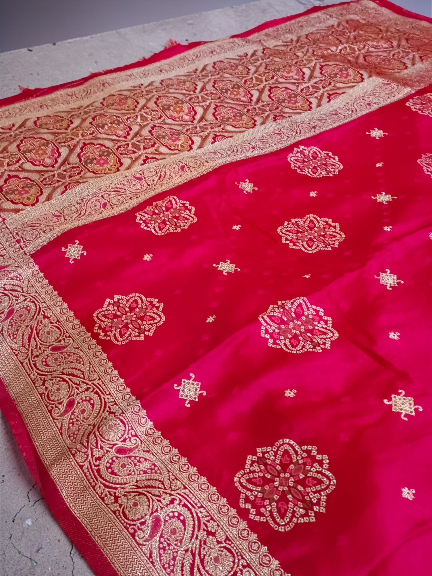 Banarasi Gajji Silk Saree with Meenakari Floral Butta Design | Festive & Wedding Wear | myFashion