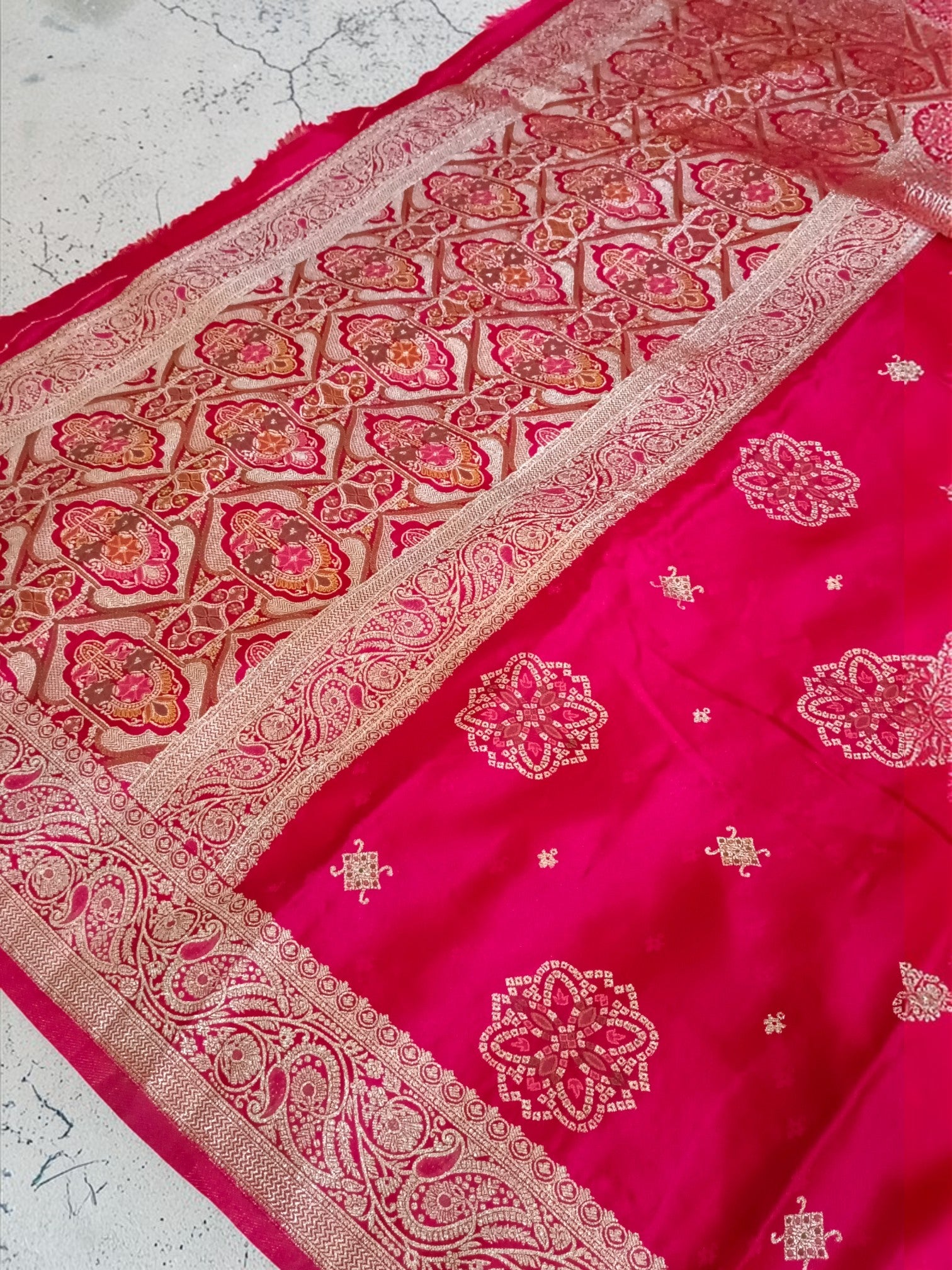 Banarasi Gajji Silk Saree with Meenakari Floral Butta Design | Festive & Wedding Wear | myFashion