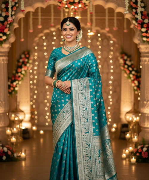 Banarasi Gajji Silk Kalash Motif Sari