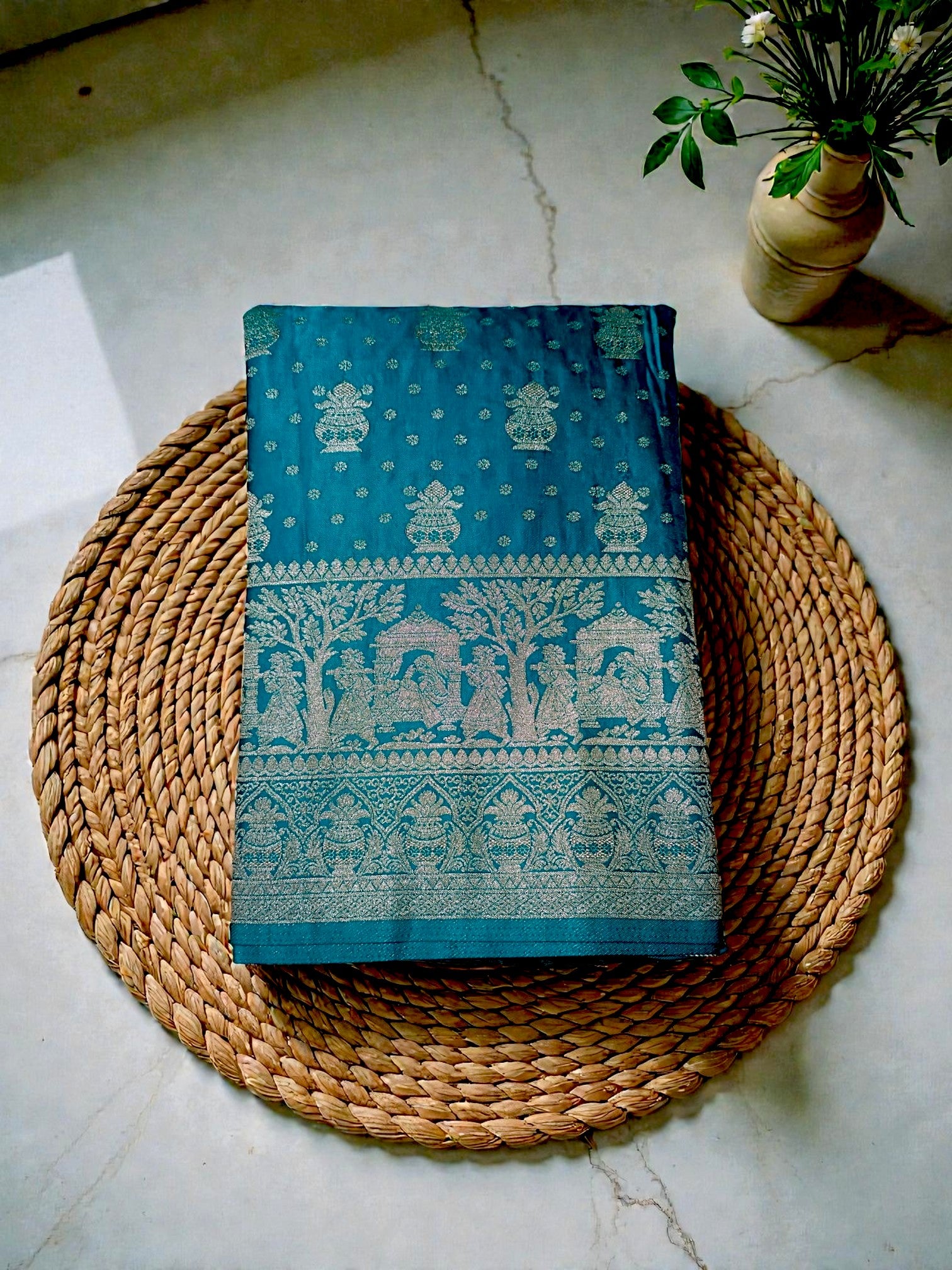 Banarasi Gajji Silk Kalash Motif Sari