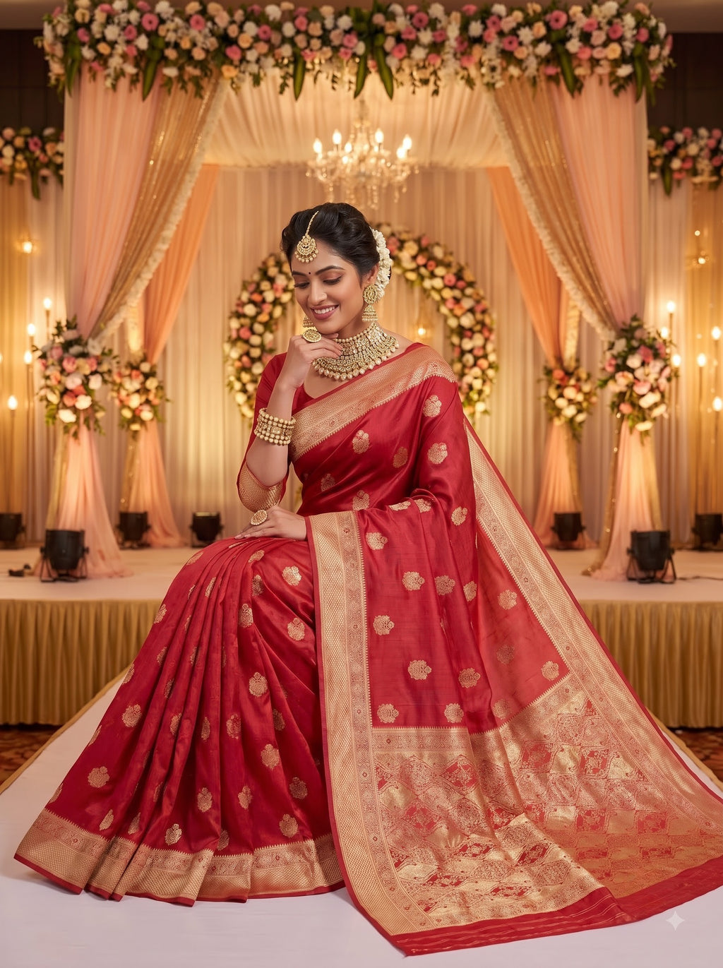Premium Tussar Banarasi Saree with Traditional Motifs & Woven Border